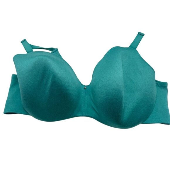 Cacique Lane Bryant Lightly Lined Balconette Bra Teal Green Underwire Size 40DDD - Picture 1 of 6